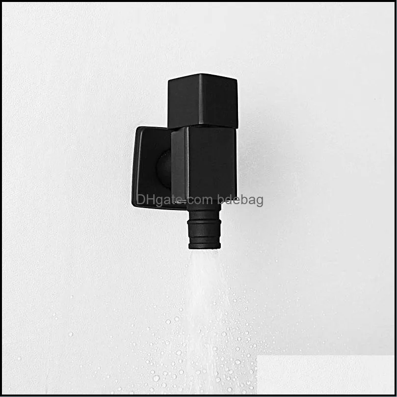 Black/Chrome Wall Mounted Washing Machine Tap Mop Pool Tap Garden Outdoor Bathroom Water Faucet