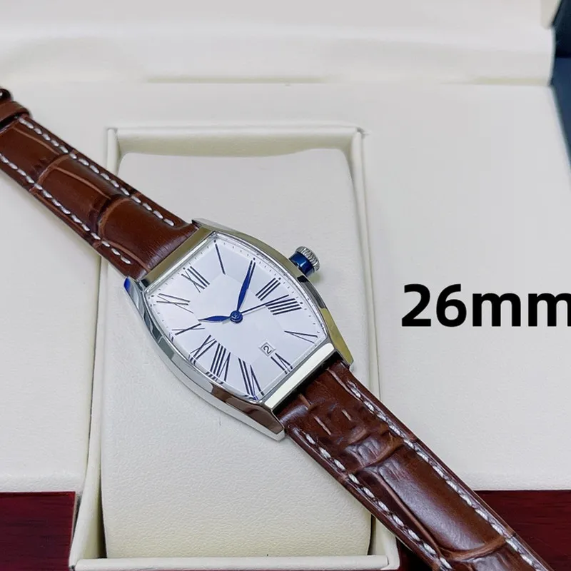 Классический модный кварц женский часов, 26 -мм корпус из нержавеющей стали, кожаная полоса сапфировые зеркало спортивные водонепроницаемые бриллиантовые часы пряжка формы 2022