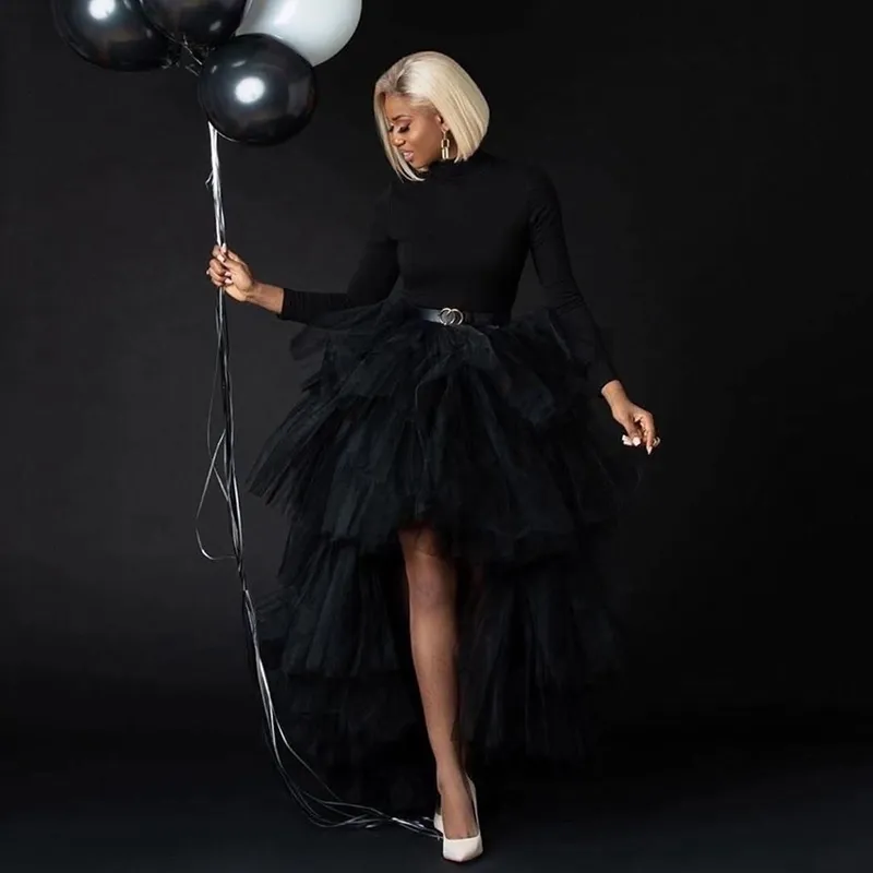 High low tulle skirt black sale
