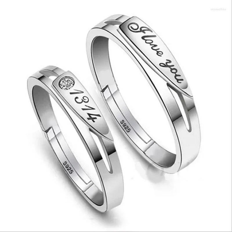 Klusterringar mode sterling silver 925 ring enkel kärlek för alltid 1314 par för kvinnor män bröllop fest fina smycken gåvor cluster wynn22