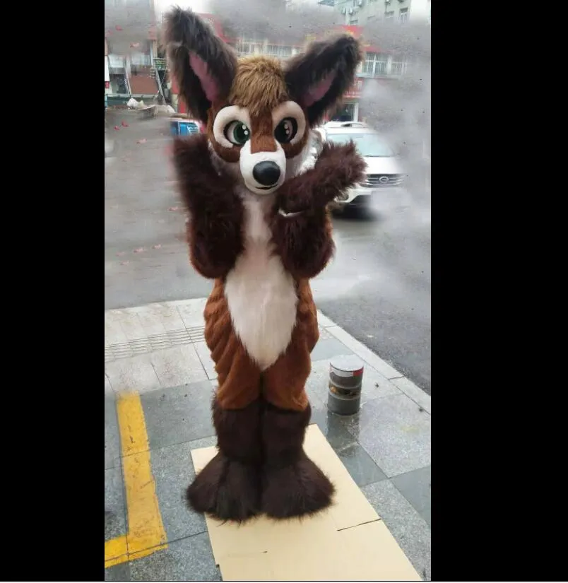 Pelz Husky Hund Fuchs Maskottchen Kostüm Fursuit Halloween Erwachsene Größe hohe Qualität