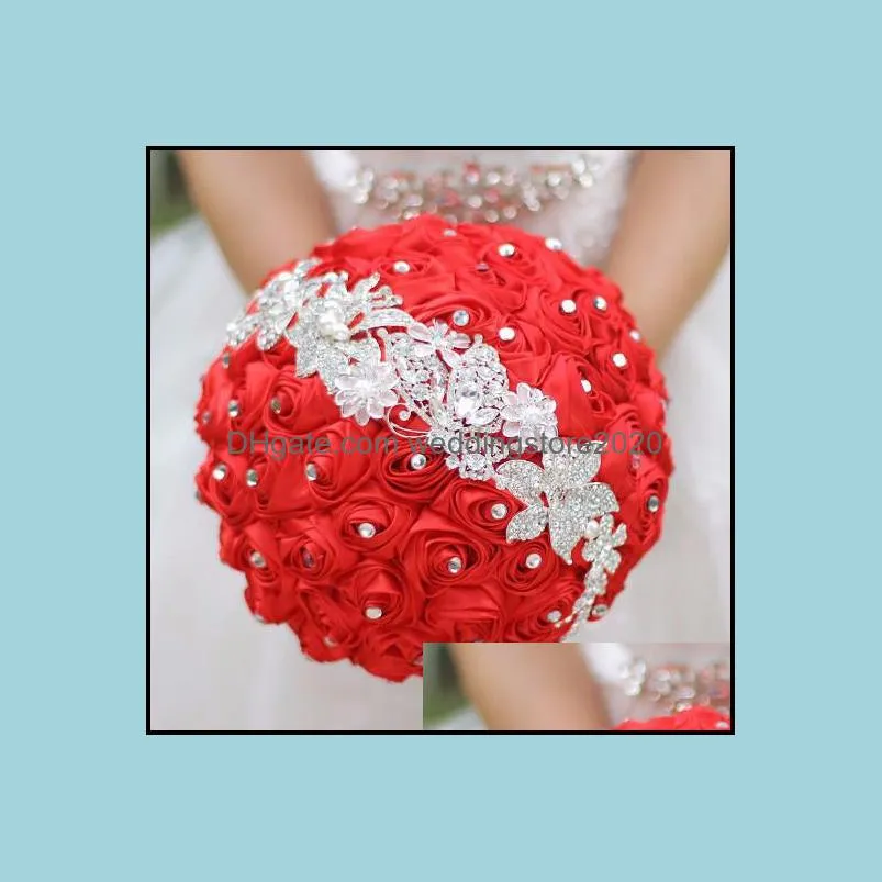 White/Ivory/Red/Royal Blue Crystal Wedding Bouquets Wedding Flowers Bridal Bouquets Wedding Decoration Bouquet Mariage In Stock