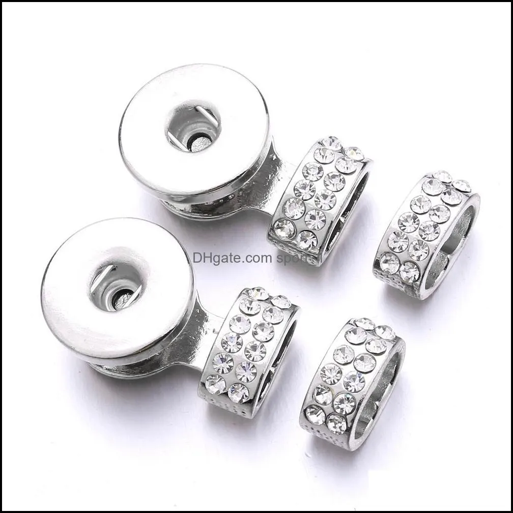 silver metal 18mm ginger snap button base connectors for diy snaps leather bracelet jewelry making accessorie