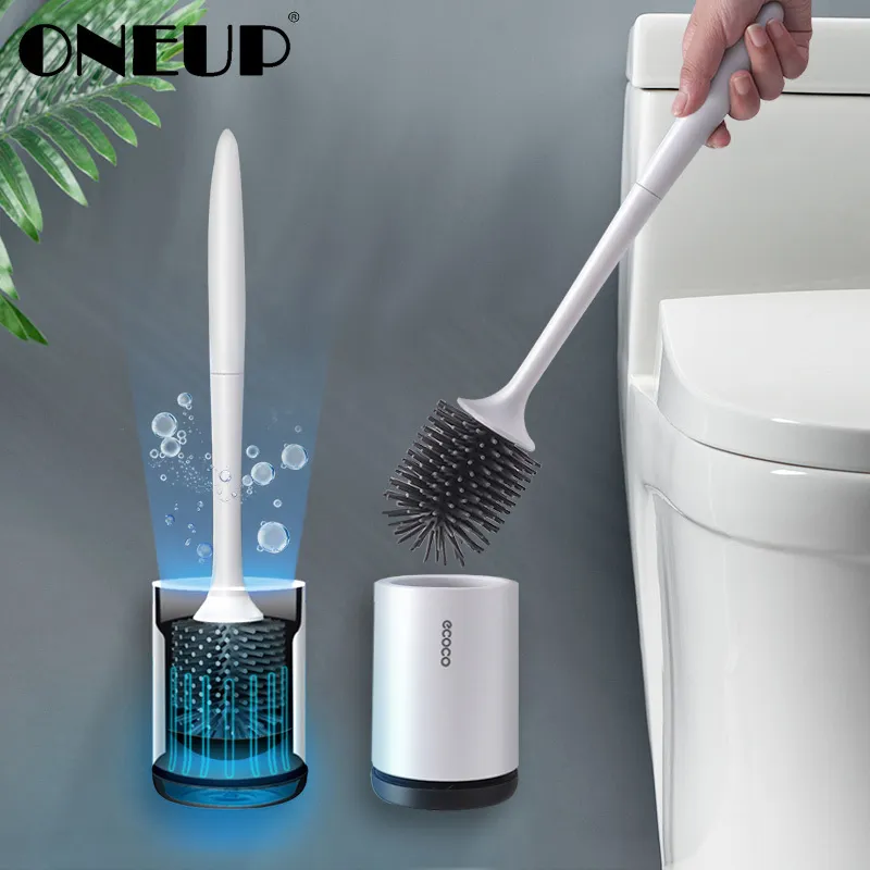 TPR silicone Toilet Brush Floor-standing Wall-mounted Base Cleaning For WC Bathroom Accessories Set household items 220511