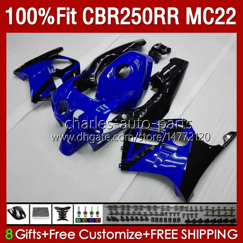 Blue black Fairings For HONDA CBR250 CBR 250RR 250 RR CC 250CC 1990 1991 1993 1994 1996 1997 1998 1999 131No.126 CBR250RR MC22 90 91 92 93 94 95 96 97 98 99 Injection Body