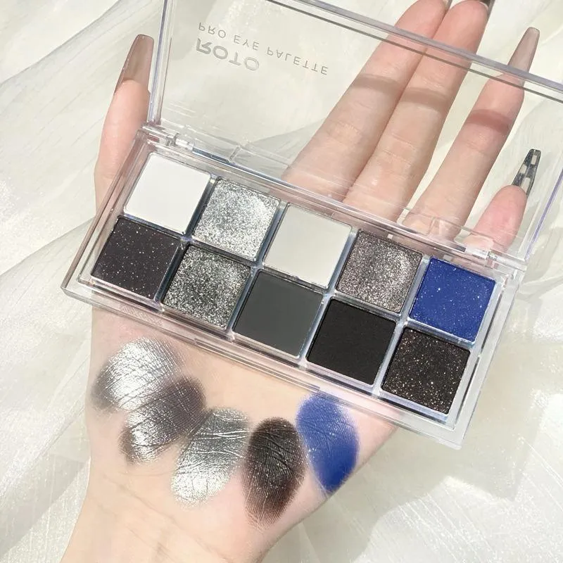 Ombre à paupières couleurs froides bleu violet gris fumée fard à paupières maquillage miroitant mat cosmétiques imperméable facile à porter ShadowEye