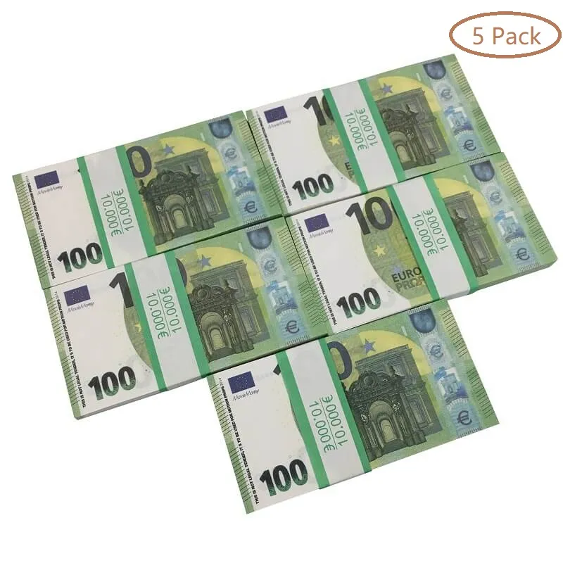 Prop Money Full Print 2 Sided One Stack US Dollar EU Bills for Movies April Fool Day Kids273gHJG6