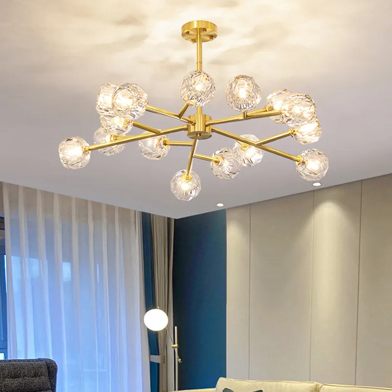 Postmodernistyczne światło luksusowy żyrandol lampa salonu prosta kryształowa oświetlenie restauracyjne sypialnia lampy nordyckie lampy molekularne
