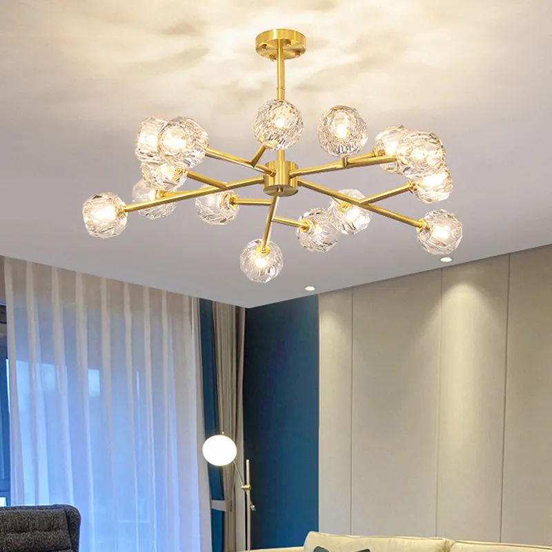 Postmodern light luxury chandelier living room lamp simple crystal lighting restaurant bedroom nordic lamp molecular lamps