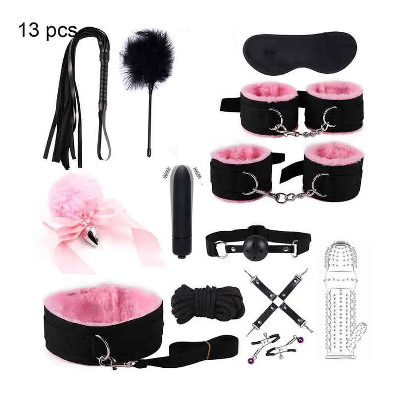 Nxy Sm Bondage Bdsm Torture Extreme Erotic Toys in Couple Sexy for Couples Nipple Clamps Equipment Handcuffs Sex Kit Sm Products 220423