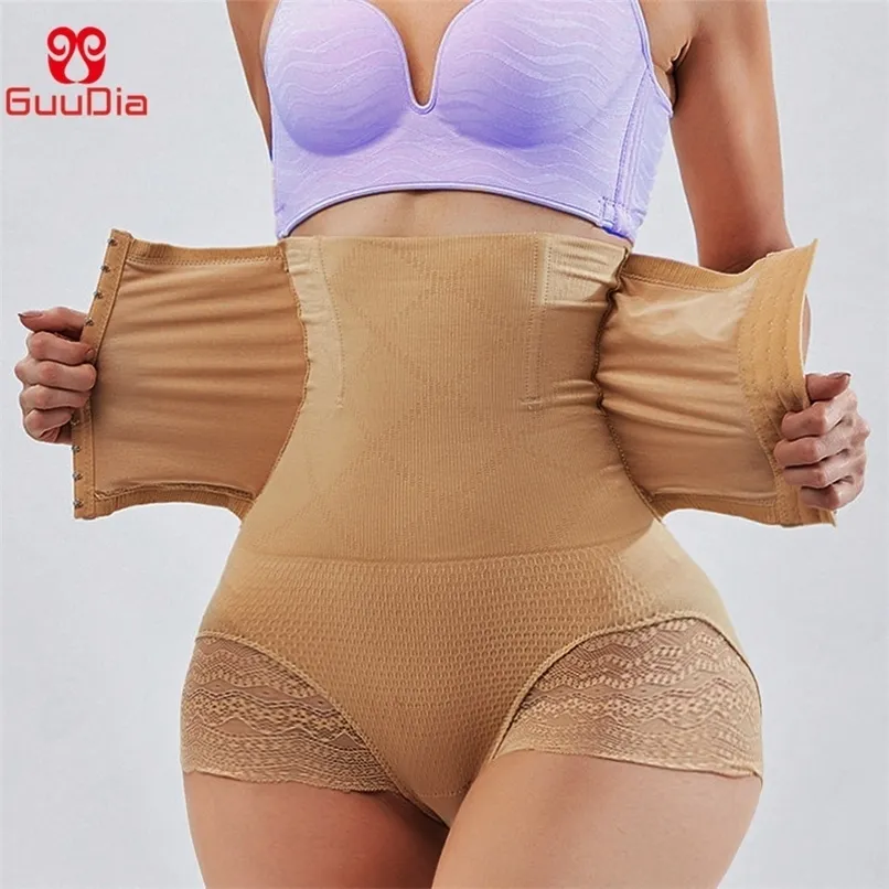 GUUDIA Tummy Control Pantie Body High Shaper Pants Seamless Shapewear Postpartum Panties Waist Trainer 220615