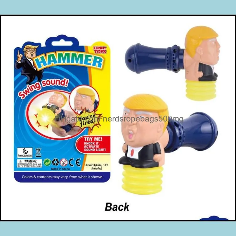 US Party Favor Donald Trump Shape Fun Game Hammers Sound Lighting Hammer Child Novelty Toy Arrival 7 2xy E1