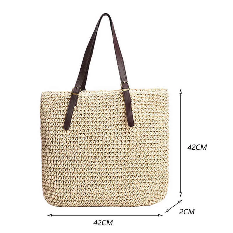 Large Capacity Women Straw Handbags High Quality Ladies Tote Messenger Bags Fashion Female Shoulder Travel Bag Casual Beach Bag G220607 From 18 8 DHgate