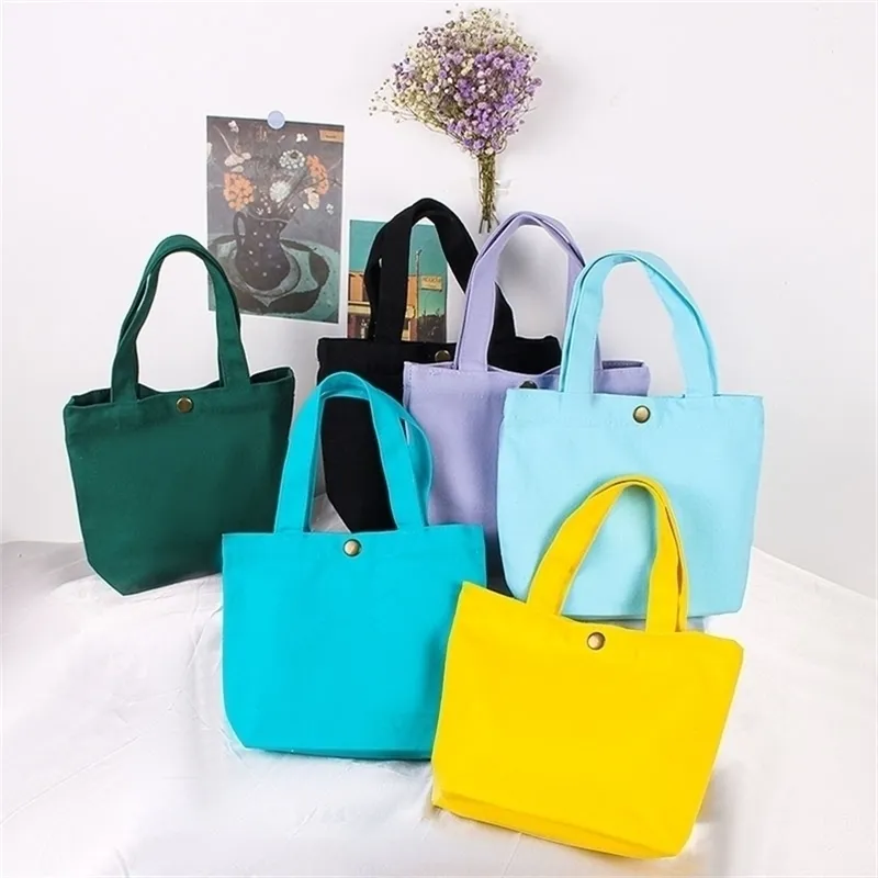Toile de coton de stockage environnemental féminin Maling up handbag Color Color réutilisable Eco Lauch Sac peut personnaliser 220706