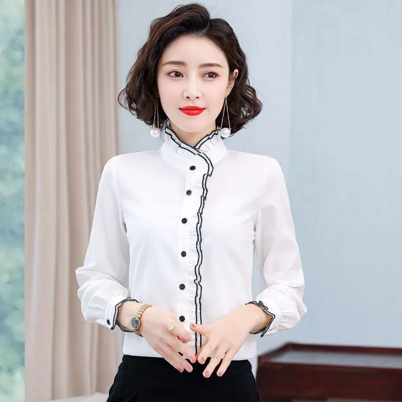 Women's Blouses Shirts Office Draag Women Korean Fashion Blusas Mujer de Moda 2022 Tops Chic Point Chemises Femme Urbano Bonitas y Baratas