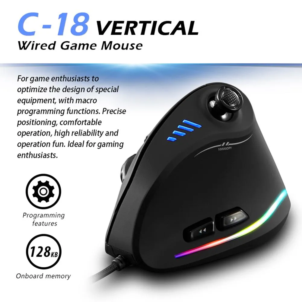 C18 Vertical Gaming Mice Programmable 11 Buttons USB... From ...