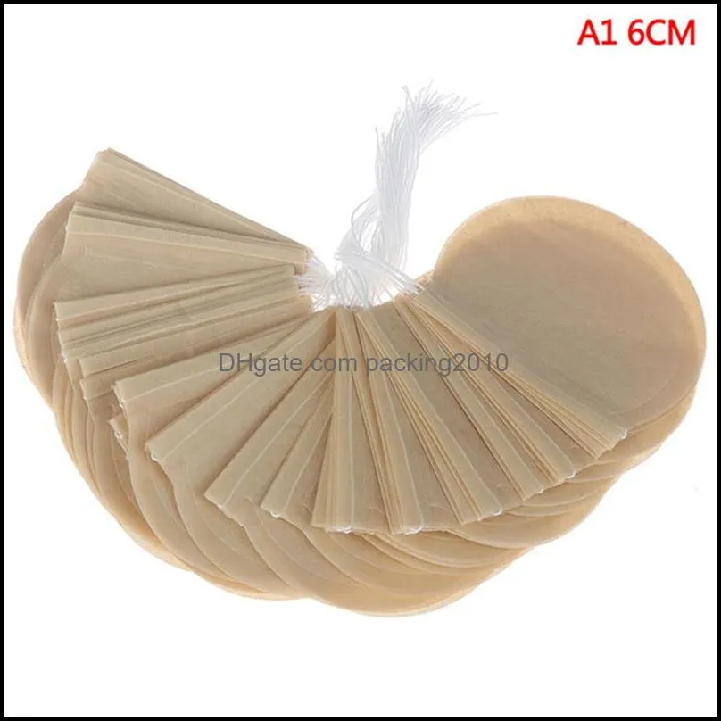 6cm 7.5cm 8cm 100 Pcs/Lot Tea Filter Bags Coffee Tool with Drawstring Natural Unbleached Paper Round Infuser for Loose Sachets