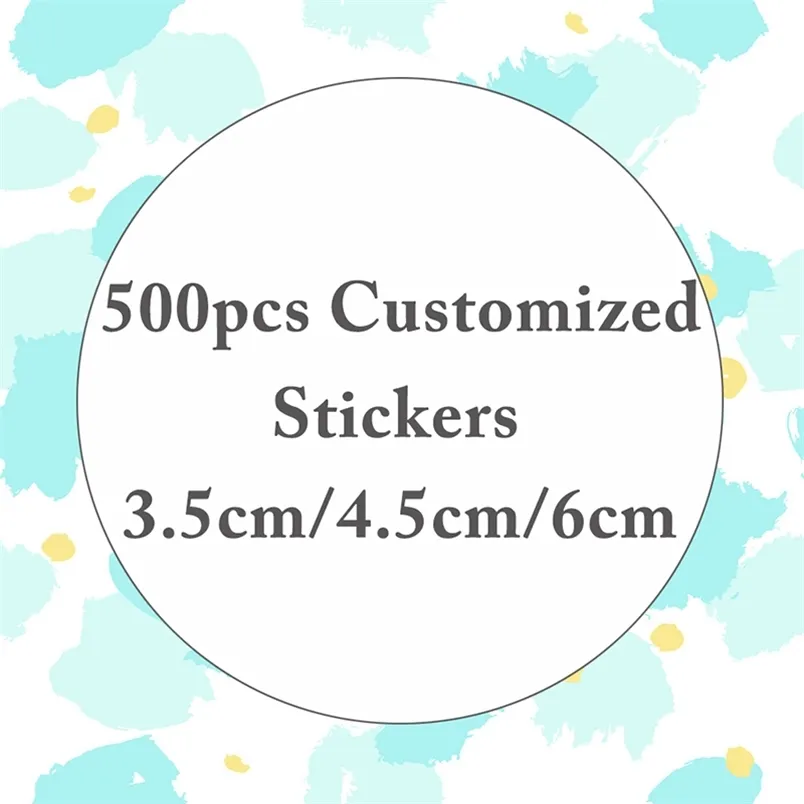 500 stcs aangepaste sticker en aangepaste S Wedding Verjaardagen Doopstickers Ontwerp uw eigen personalisatie 220607