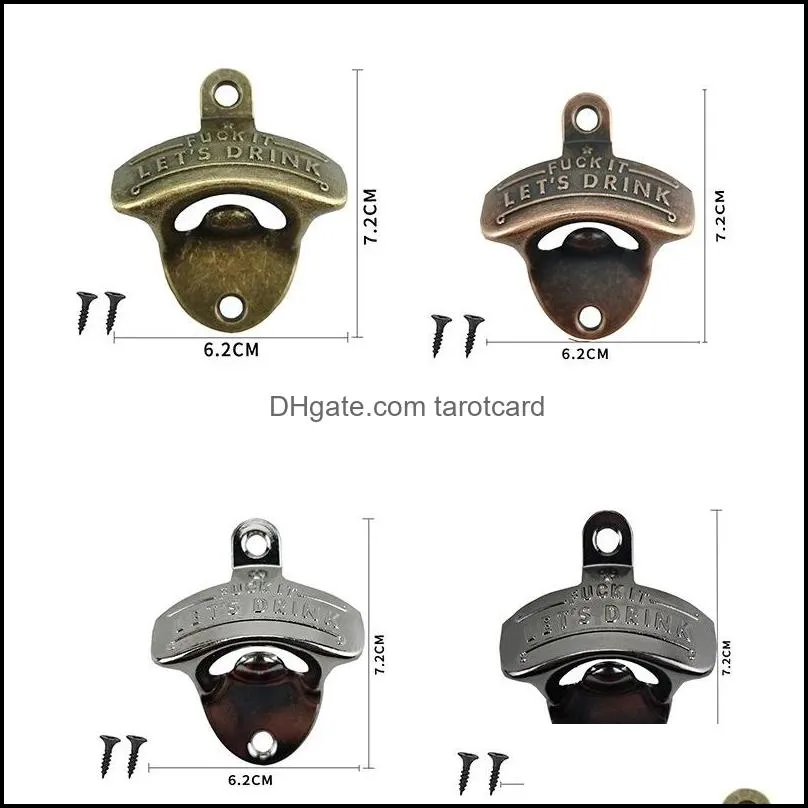 Sublimation Creative Wall Corkscrew Antique Beer Bottle Opener Zinc Alloy Walls Corkscrews Wall-mounted Corkscrew Kitchen Gadgets