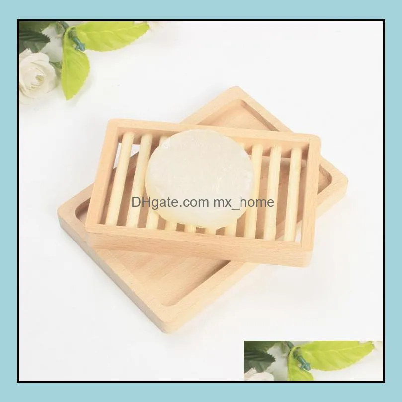 creative rack soap tray storage box dishes double diy two layers deck woman man fashion supplies wooden holder bath sn3826