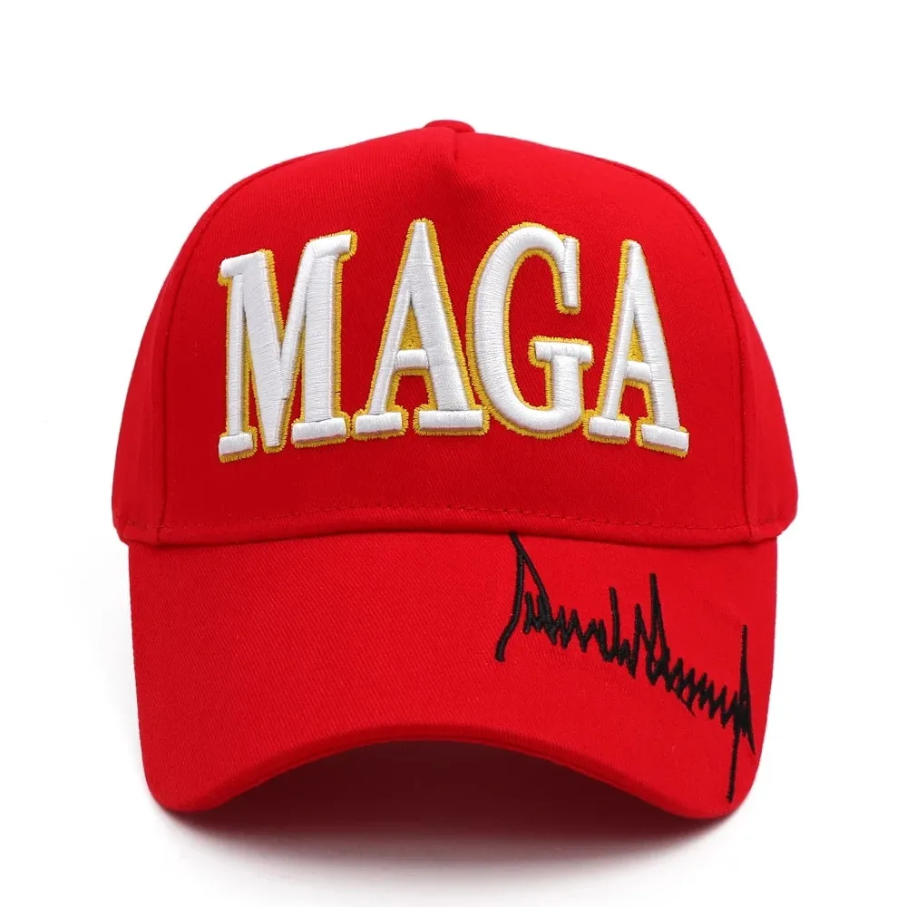 MAGA 2024 Cap Trump Signature Snapback Embroidered USA Flag Baseball