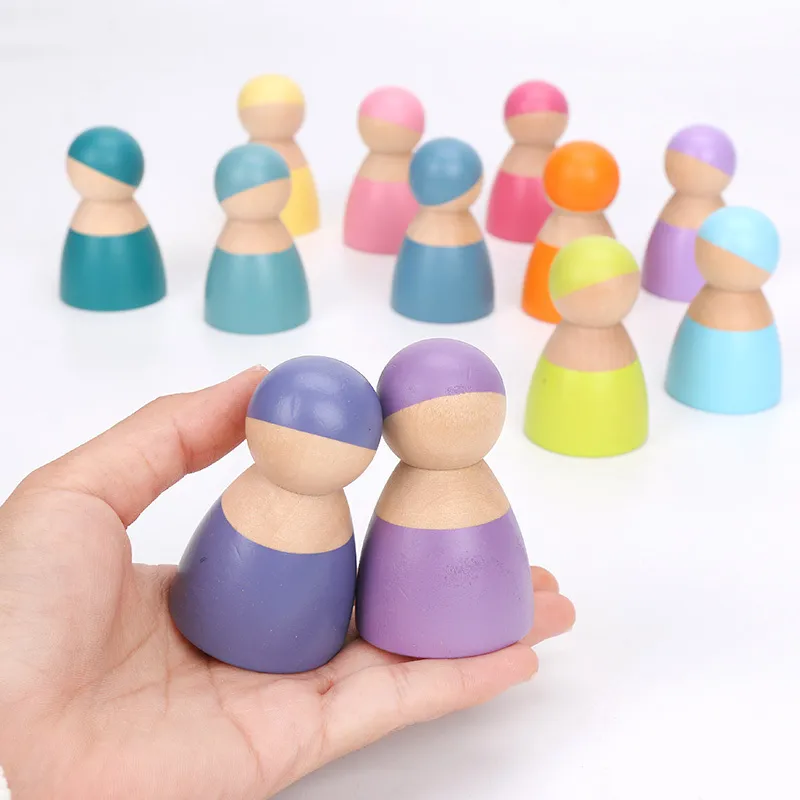 Gioco in legno Legler - Elementi da costruzione in legno Arcobaleno, grande