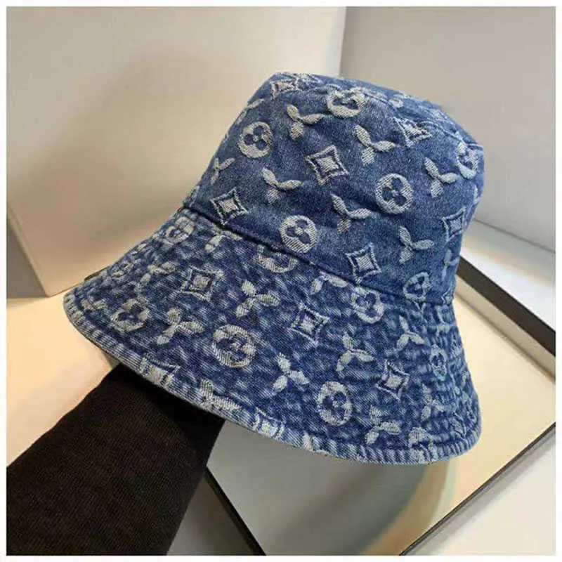  Bucket Hat Casual Luxury Unisex Caps Women Mens Designer Hats Cool Casquette Denim Print Fitted Cap Men Beanie D2109152HL