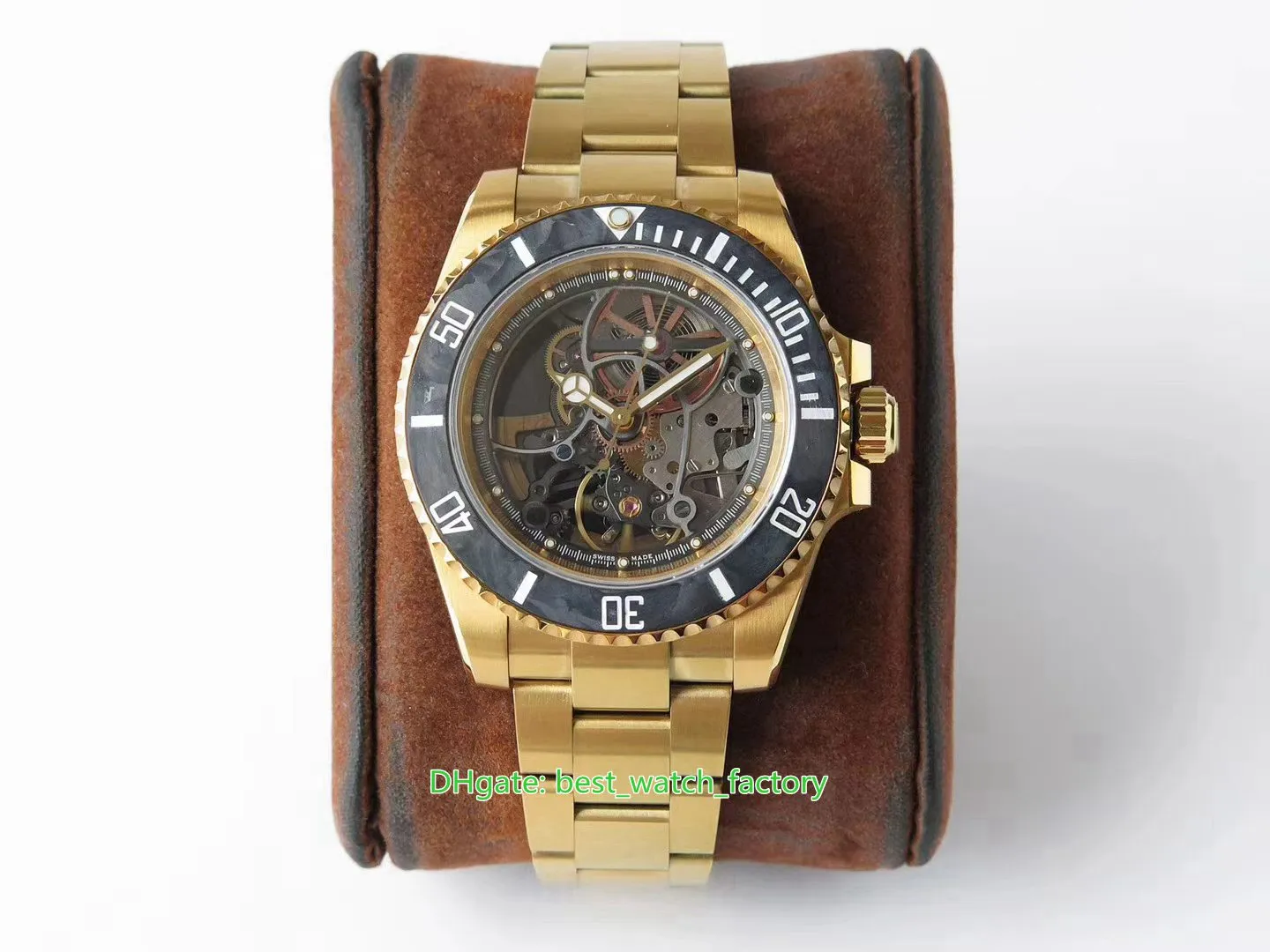 2 Kolor męskie zegarek Super wysokiej jakości zegarki 40 mm 116610 Andrea Pirlo szkielet węglowy Ramel 18K Gold Cal.3130 MOCEMEN MECHANICAL AUTOMATYCZNE MĘŻCZYZNIE MĘŻCZYZN