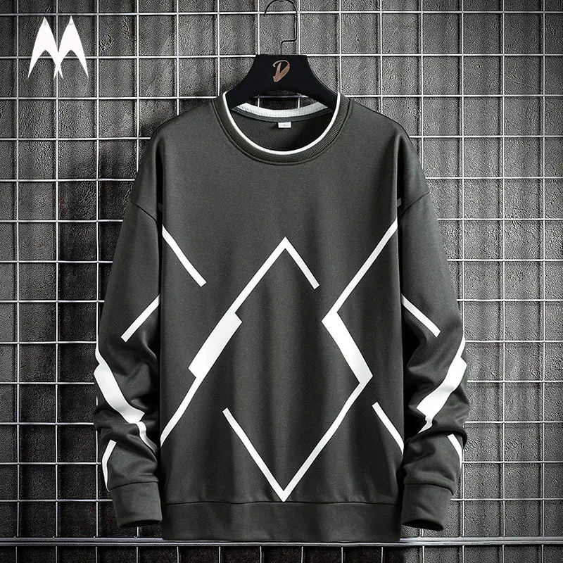 Plus Size Print Men's Sweatshirt 2022 Casual Crew Neck Sweater Harajuku Long Sleeve Sweatshirts Men Streetwear Hip Hop Hoodie L220730