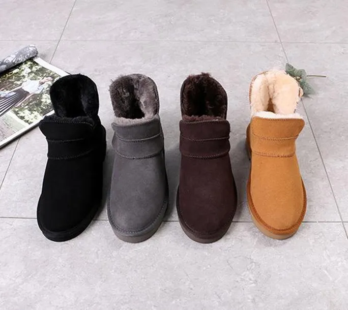 Mulheres Genuínas Mulheres Layla Cashmere Shoes Botas de Neve Confortável Casual Pele de Pele Botas de Pele Bonito Presente de Aniversário de Natal U Cartão Cartão Dustbag