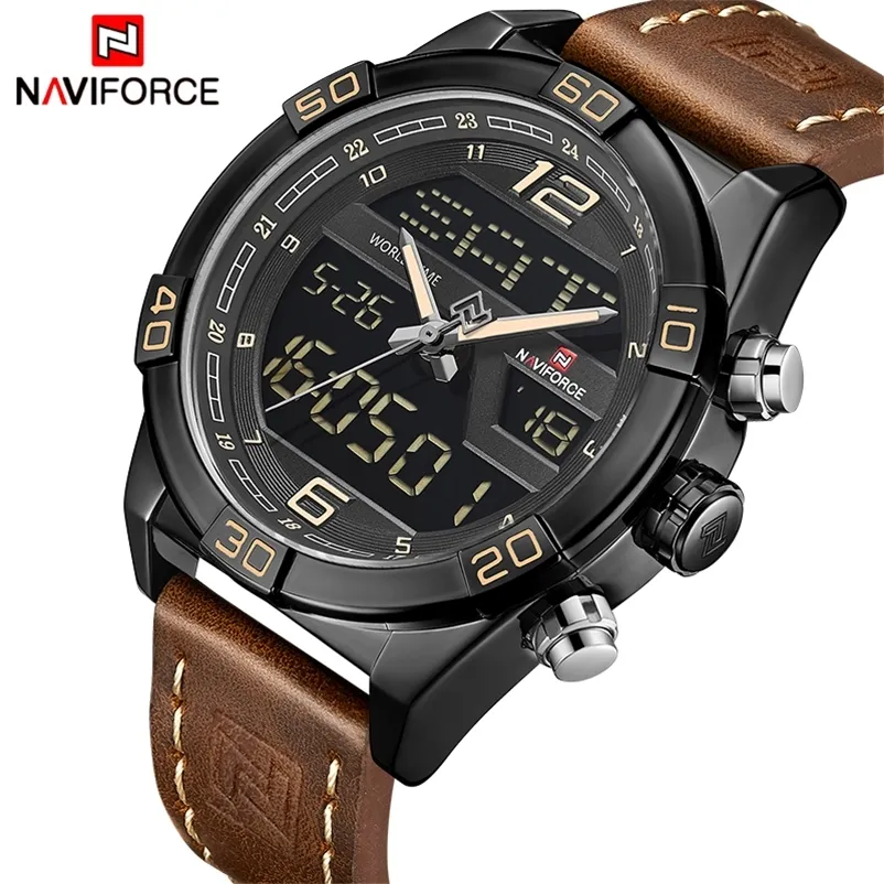 Naviforce top luxe sport horloges mannen mode casual digitale kwarts polshorloges mannelijke klok relogio masculino 220523