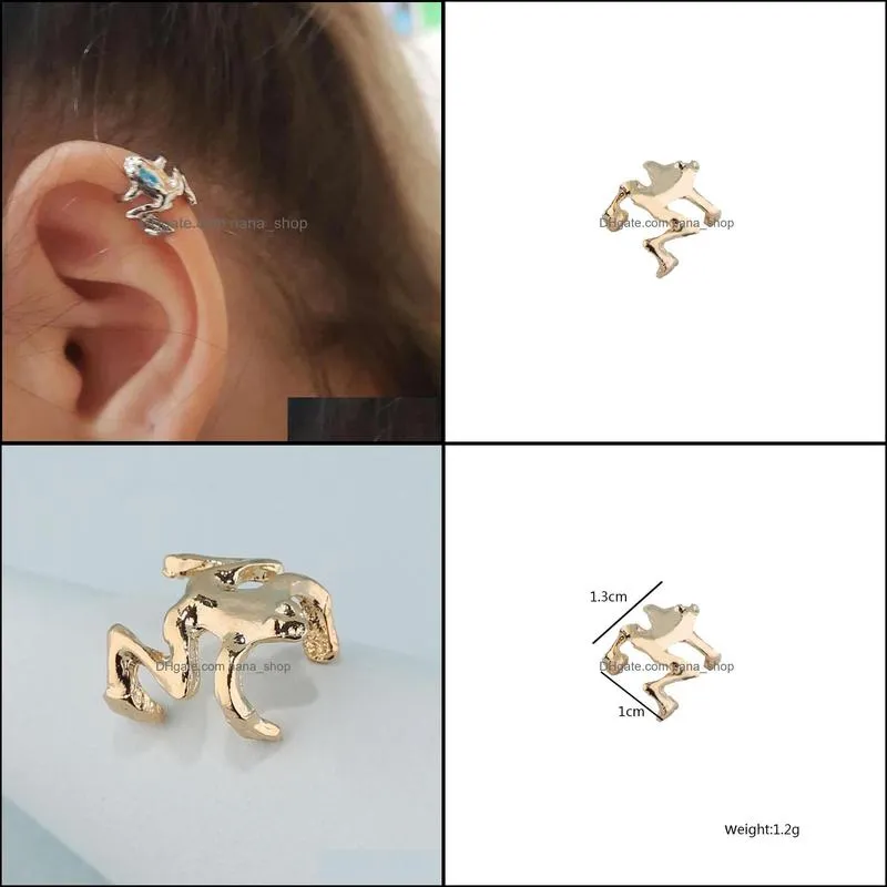 Fashion Small Frog Ear Cuff Siliver Clip Earrings For Women Men No Piercing Fake Cartilage Earring Trend Jewelry