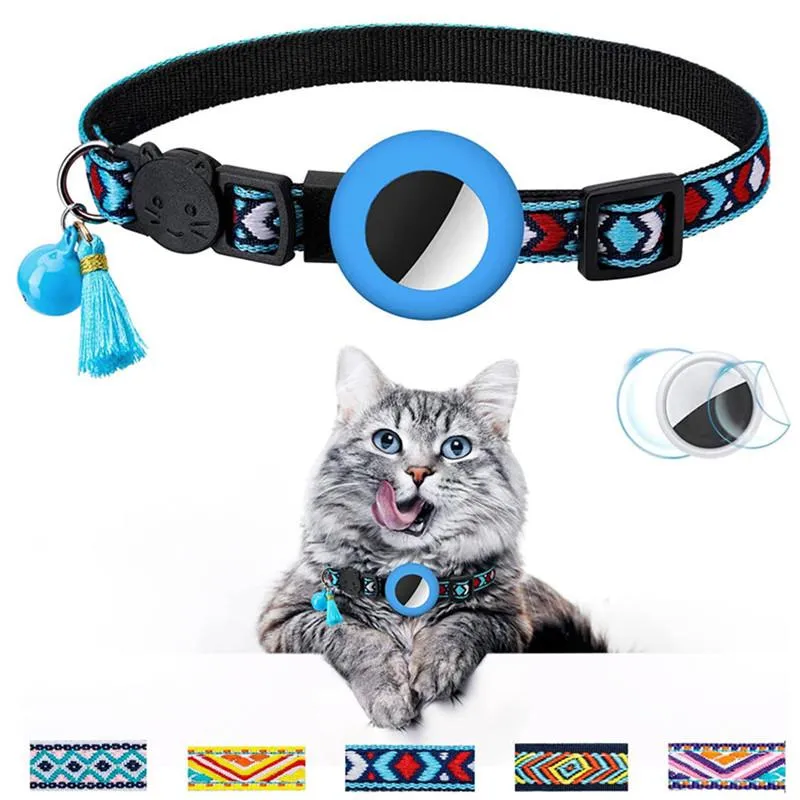 Apple AirtagケースのDog CollarsリーシュCat Bell Collar GPS Finder Anti-Lost Location Tracker Device Cover Pet AccessoriesDog