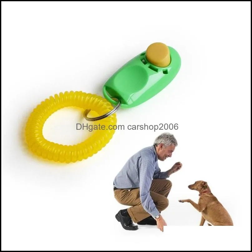 Pet Dog Training Click Clicker Agility Training Trainer Aid Wrist Lanyard Dog Training Obedience Supplies Multiple Colors mixed