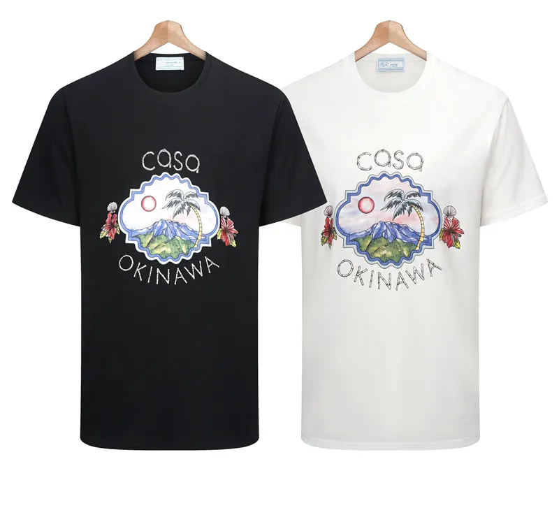 2022 Mode Tops Casual Homme Femmes T-shirts Lâches Avec Lettres Casablanc Imprimer Manches Courtes D'été Designer Top Vente De Luxe Hommes T-shirt Taille S-2XL