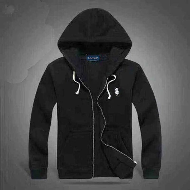 Brand Golf Hoodie Fleece Cardigan RL Hooded Polo Jacket Men Polo Fashion Embroidery Pure Motion Current Ralphly Laurence Tracksuit 8467