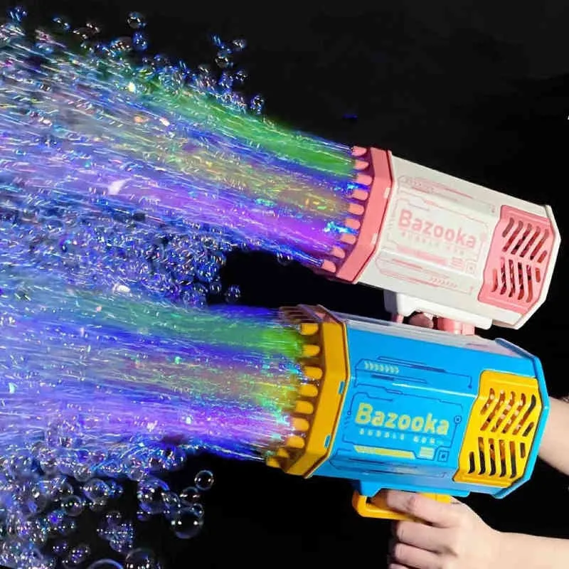 2022 Hot Kids Gatling Bubble Gun Toy 69 hoyos de burbujas automáticas de burbujas automáticas de jabón de verano