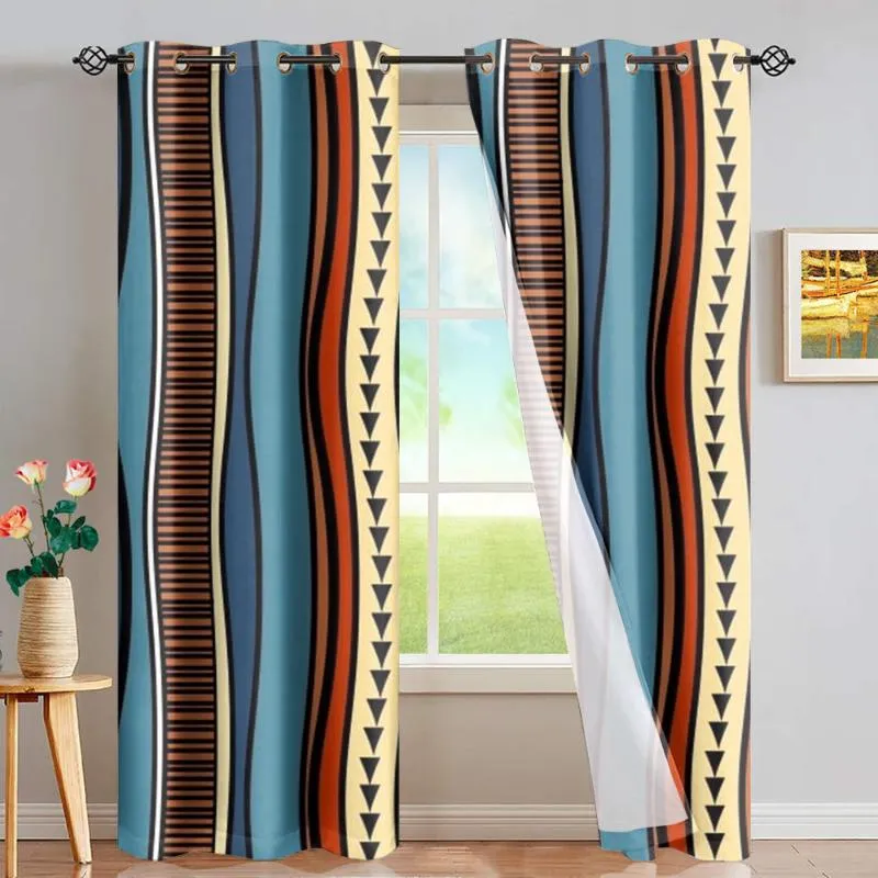 Curtain & Drapes Native Tribe African Pattern Window Treatment Full Shading Panel Thermal Insulated Blackour Bedroom Dark DrapesCurtain