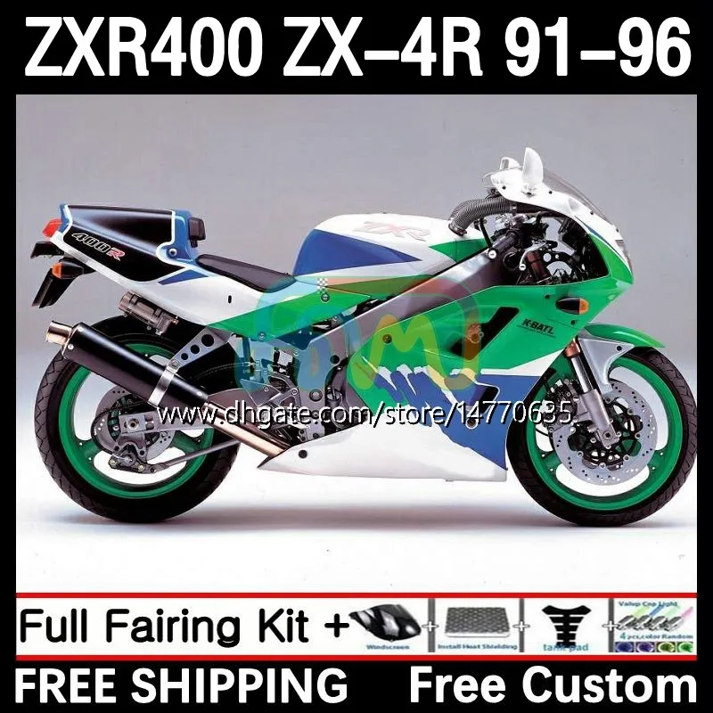Kawasaki 닌자 ZX4R ZXR 400 CC 400CC 1992 1993 1994 1995 1996 Cowling 12DH.34 ZXR-400 차체 ZX 4R ZXR400 91 92 93 96 페어링 흰색 블루