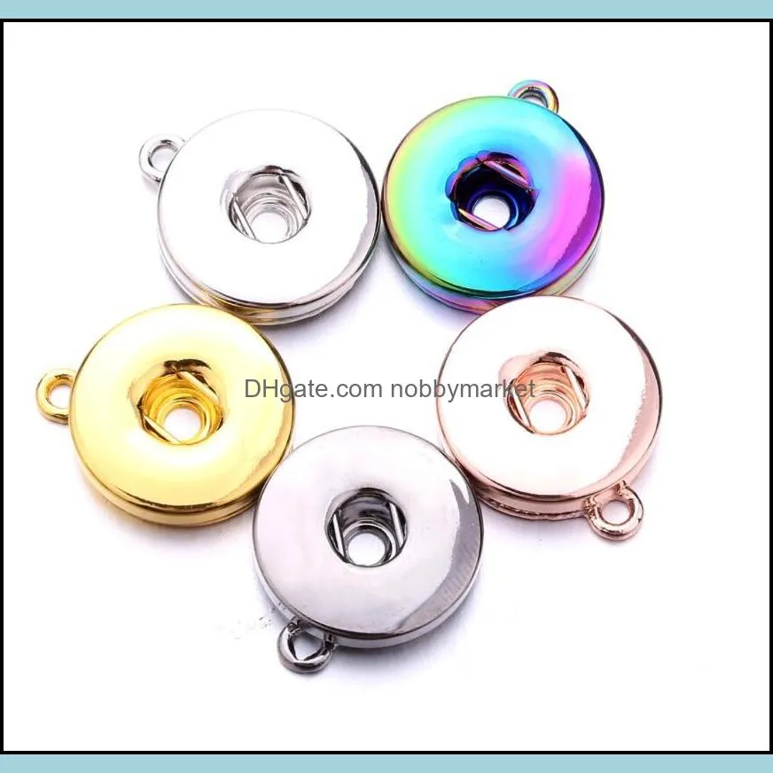 Lots styles Snap Button Jewelry Dazzle Color Plating Pendant Fit 18mm Snaps Buttons Necklace for Women Men Noosa P0037