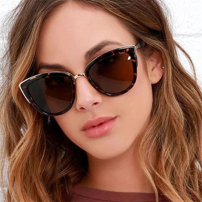 Occhiali da sole 2022 Nuevo Dise￱ador De La Marca Ojo Gato Gafas Sol Las Mujeres Metallo Vintage Para Espejo Retro Lunette D