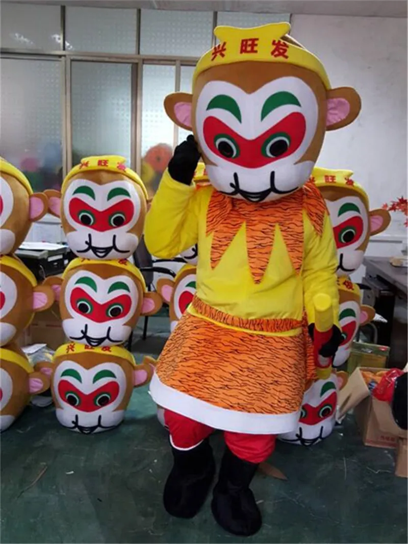 Costume de mascotte roi singe voyage vers l'ouest costume de mascotte Sun Wukong taille adulte personnage de dessin animé costume de mascotte de singe