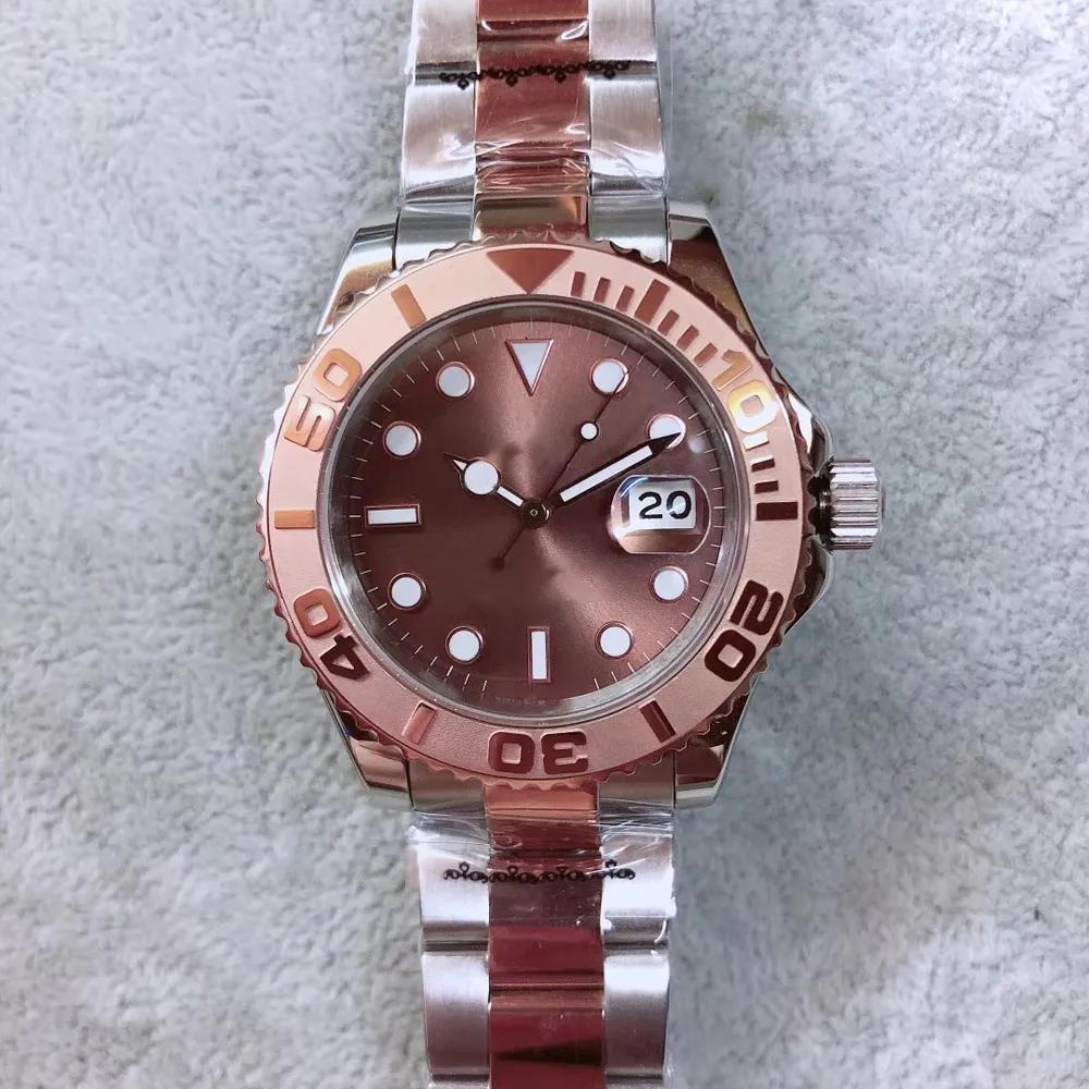 U1 Factory ST9 Zegarek Męski nadgarstek Wysokiej jakości Automatyczny 40MM Różowe złoto Stal nierdzewna Everose Chocolate Oryginalne zapięcie Szafirowe szkło Zegarki na rękę