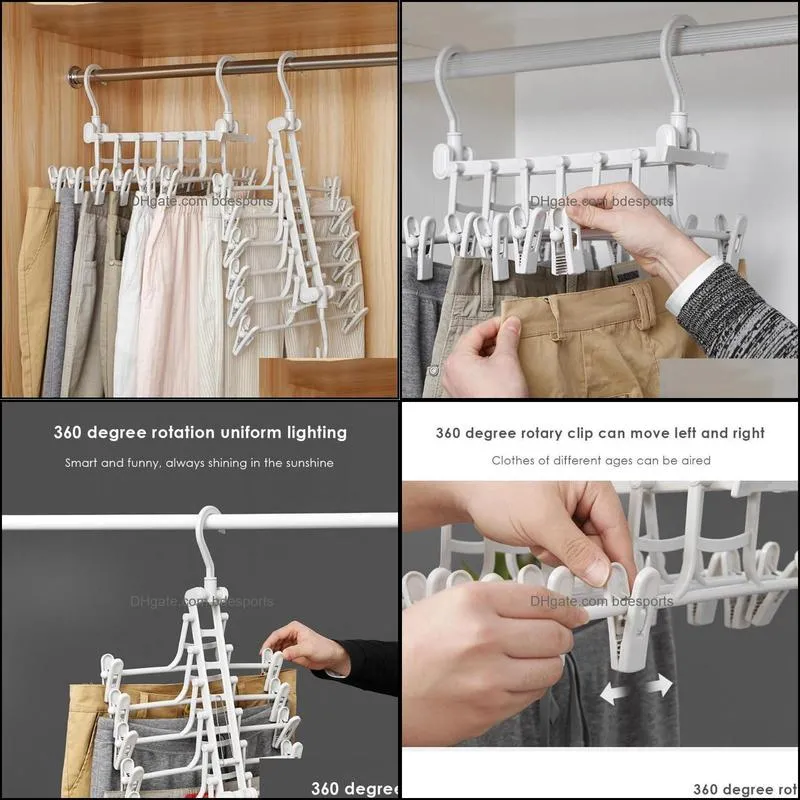 New 3D Space Saving Hanger Magic Clothes Hanger with Hook Closet Organizer Home Tools Closet Organizer Rack T200211