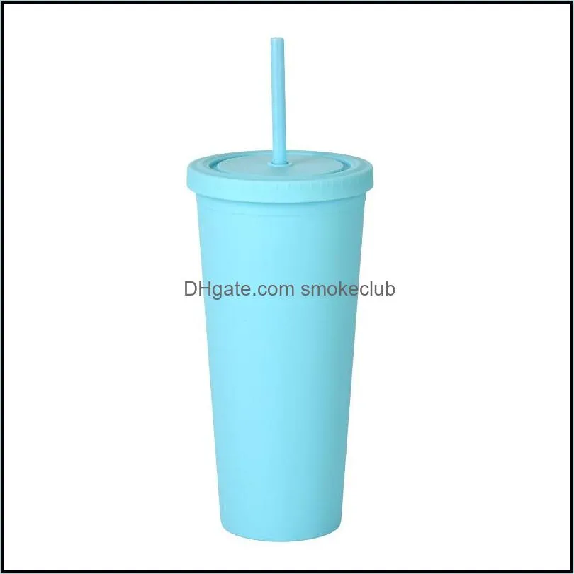 Fashion Colored Acrylic Cups 700ml plastic tumblers with Lids Straws Double Wall Matte Plastics tumbler Reusable Cup 2026 V2