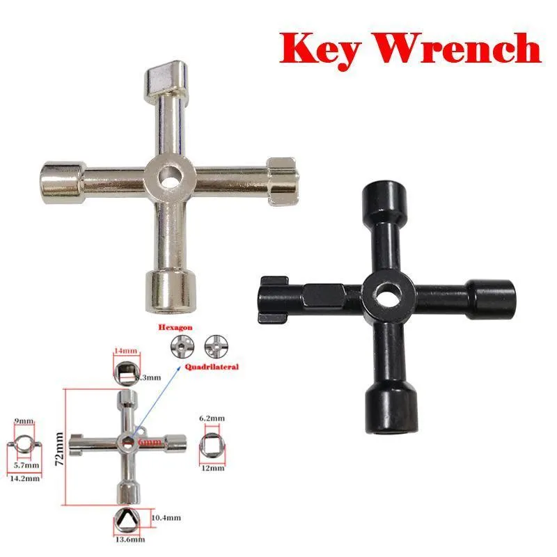 Handverktyg multifunktion 4 sätt universal triangel/hexagon skiftnyckel nyckelknappar triangel för gas elektriska mätare skåp blödar radiatorer
