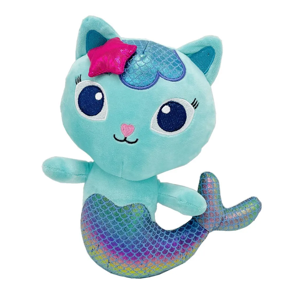 Gabby Poupée Peluche Chat Sirène Bande Dessinée Peluche Animaux Poupées  Enfants Cadeaux d'Anniversaire 