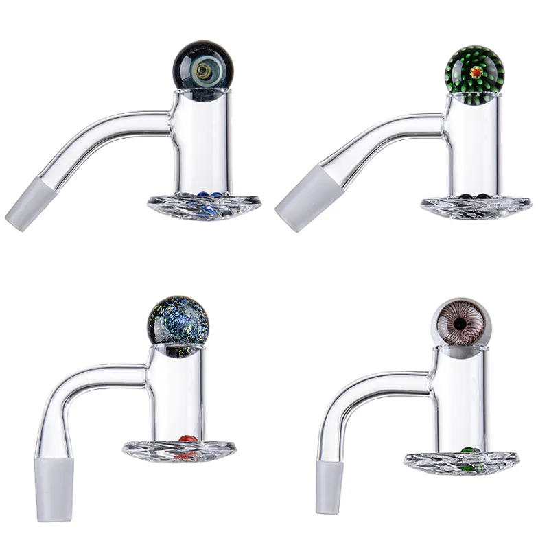 50mm Tall Blender Spin Quartz Banger Smoking Accessories Spinner Cap Glass Marble Ruby Pearls 20mmOD Beveled Edge 10mm 14mm Male Joint 2mm Thick For Glass Bong