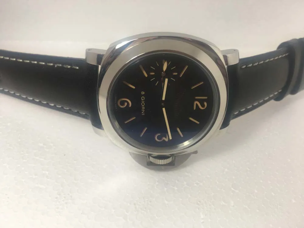 men's watch mechanical Hand winding PAM 6497 P.9000 watches reloj fashion montre de luxe orologio reloj designer high quality leather strap mens wristwatch