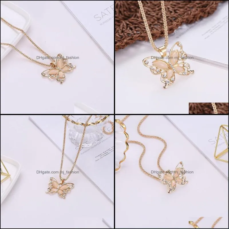 pretty butterfly necklace flawless opal butterfly pendant exquisite choker necklace sweater chain opal stone necklaces